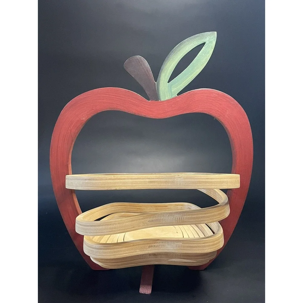 Apple Fruit Bowl, Tray, Trivet, Basket Folds Flat